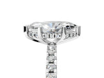 Marquise Cut Diamond Hidden Halo Solitaire Ring in White gold with Round Pavé Band and Prong Setting_41