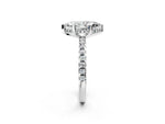 Marquise Cut Diamond Hidden Halo Solitaire Ring in White gold with Round Pavé Band and Prong Setting_50
