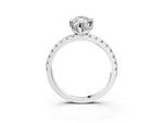 Marquise Cut Diamond Hidden Halo Solitaire Ring in White gold with Round Pavé Band and Prong Setting_51