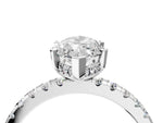Marquise Cut Diamond Hidden Halo Solitaire Ring in White gold with Round Pavé Band and Prong Setting_52