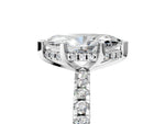 Marquise Cut Diamond Hidden Halo Solitaire Ring in White gold with Round Pavé Band and Prong Setting_53