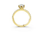 Marquise Cut Diamond Hidden Halo Solitaire Ring in Yellow gold with Round Pavé Band and Prong Setting_39