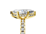 Marquise Cut Diamond Hidden Halo Solitaire Ring in Yellow gold with Round Pavé Band and Prong Setting_41