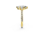 Marquise Cut Diamond Hidden Halo Solitaire Ring in Yellow gold with Round Pavé Band and Prong Setting_50