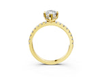 Marquise Cut Diamond Hidden Halo Solitaire Ring in Yellow gold with Round Pavé Band and Prong Setting_51