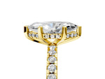 Marquise Cut Diamond Hidden Halo Solitaire Ring in Yellow gold with Round Pavé Band and Prong Setting_53