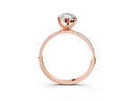 Marquise Cut Diamond Pavé Band Solitaire Ring in Rose gold with Round Accents_27