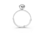 Marquise Cut Diamond Pavé Band Solitaire Ring in White gold with Round Accents_27