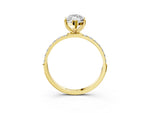 Marquise Cut Diamond Pavé Band Solitaire Ring in Yellow gold with Round Accents_27