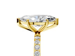 Marquise Cut Diamond Pavé Band Solitaire Ring in Yellow gold with Round Accents_29
