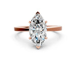 Marquise Cut Diamond Solitaire Engagement Ring in Rose gold with Prong Setting_12
