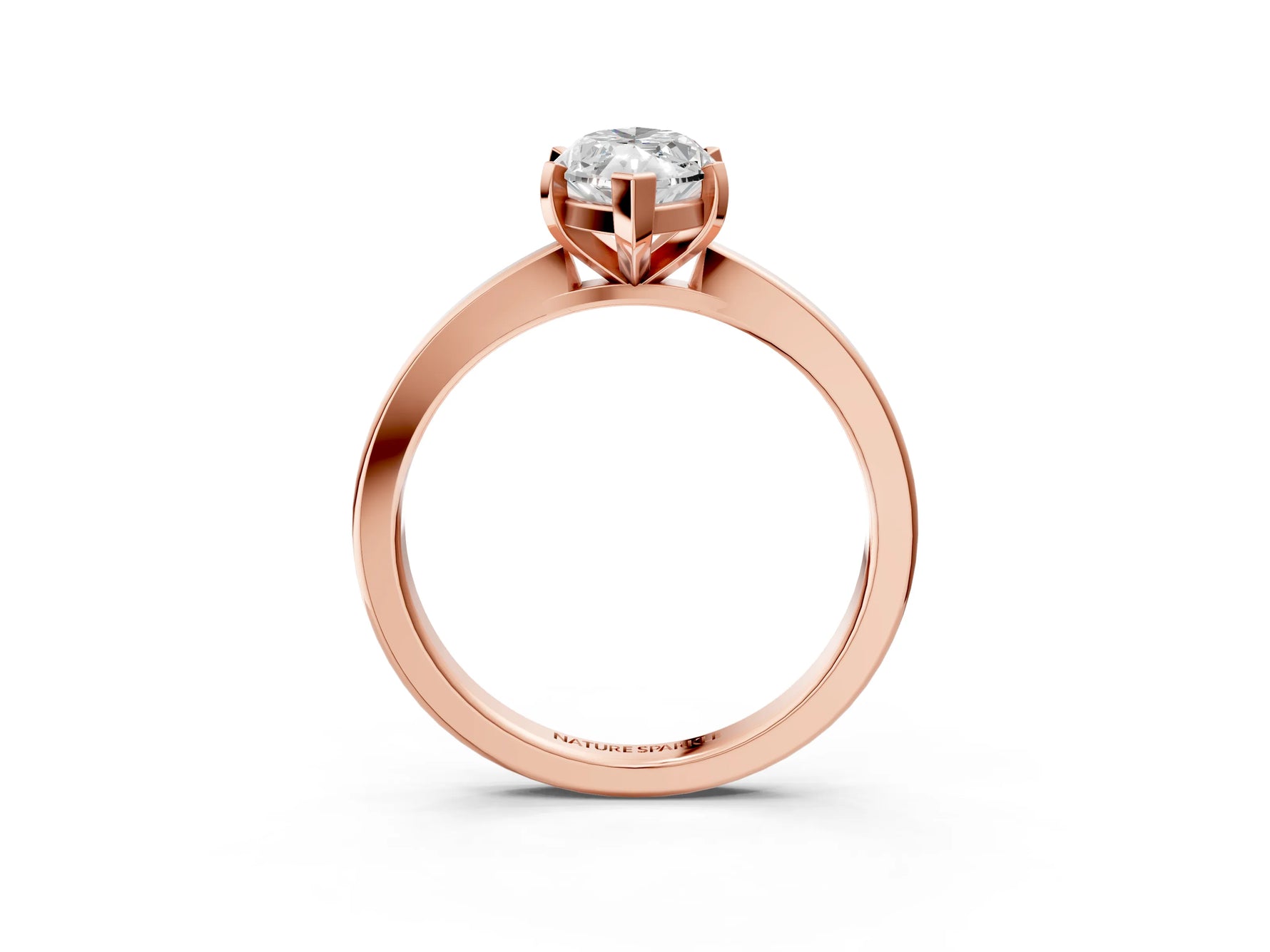 Marquise Cut Diamond Solitaire Engagement Ring in Rose gold with Prong Setting_15