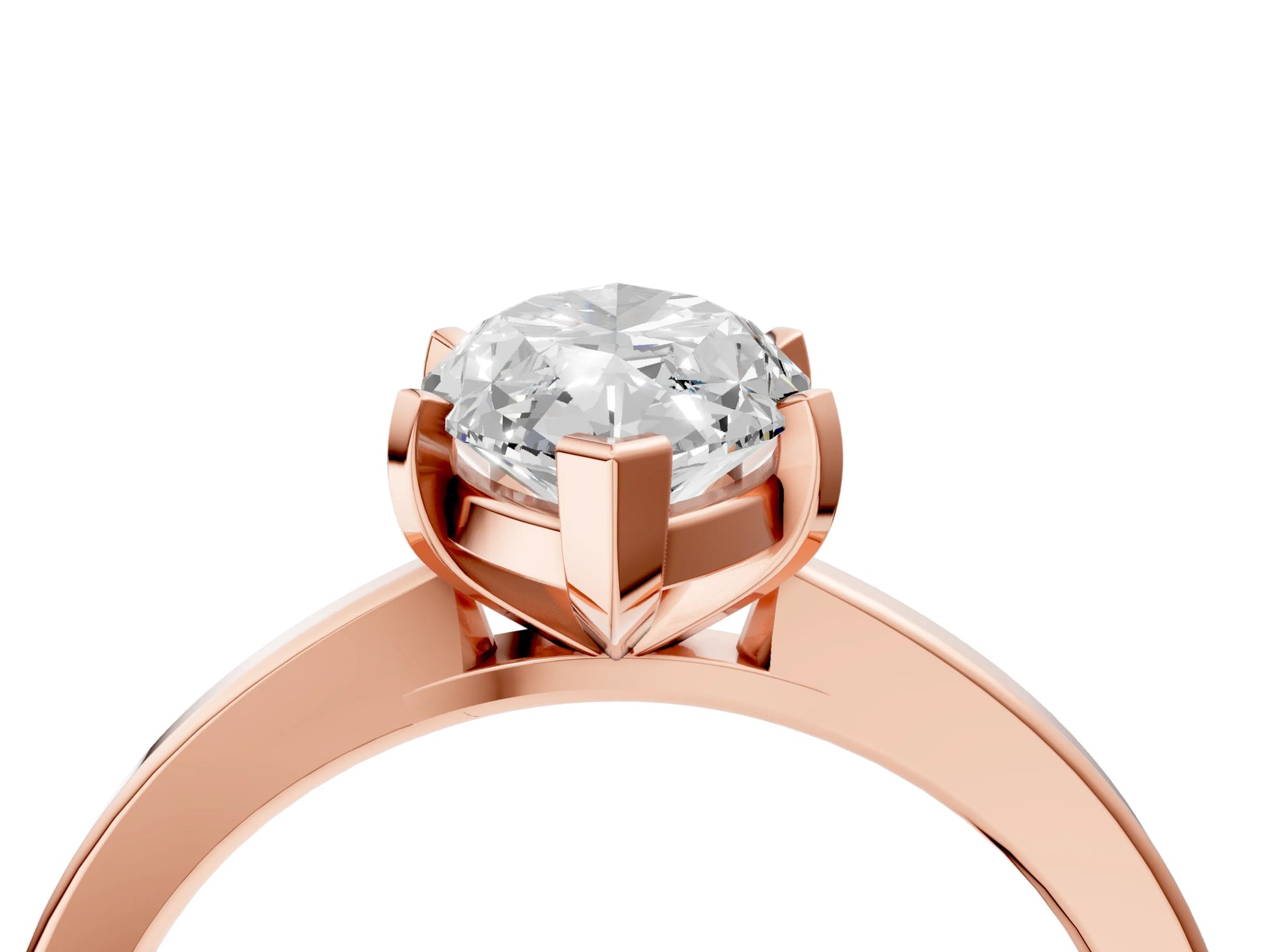 Marquise Cut Diamond Solitaire Engagement Ring in Rose gold with Prong Setting_16
