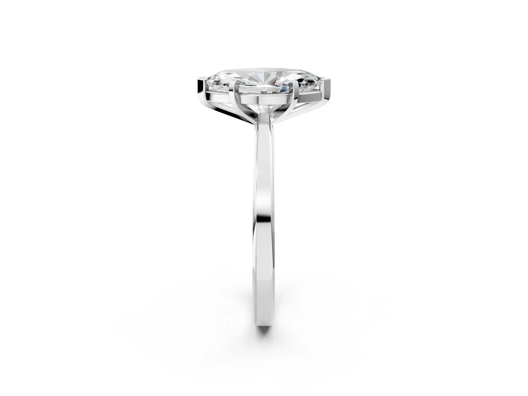 Marquise Cut Diamond Solitaire Engagement Ring in White gold with Prong Setting_14