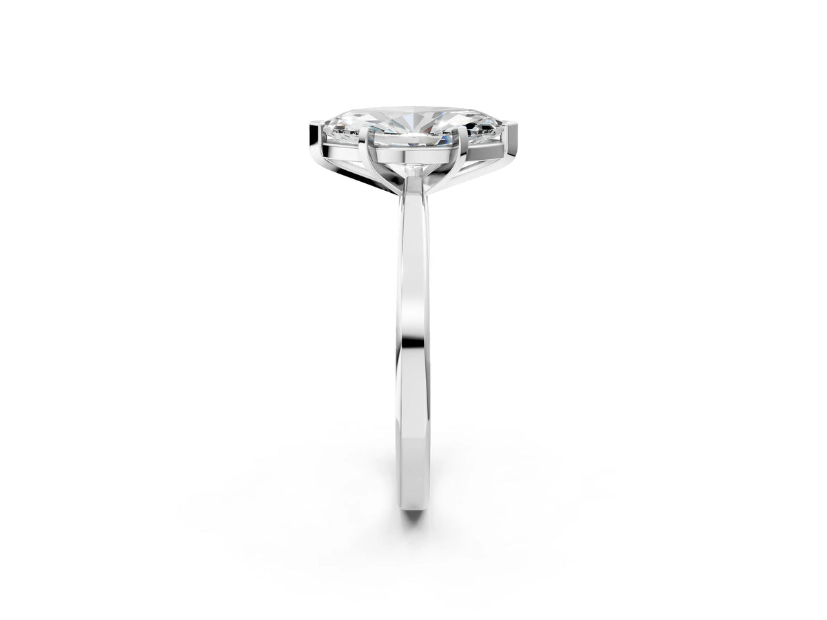 Marquise Cut Diamond Solitaire Engagement Ring in White gold with Prong Setting_14