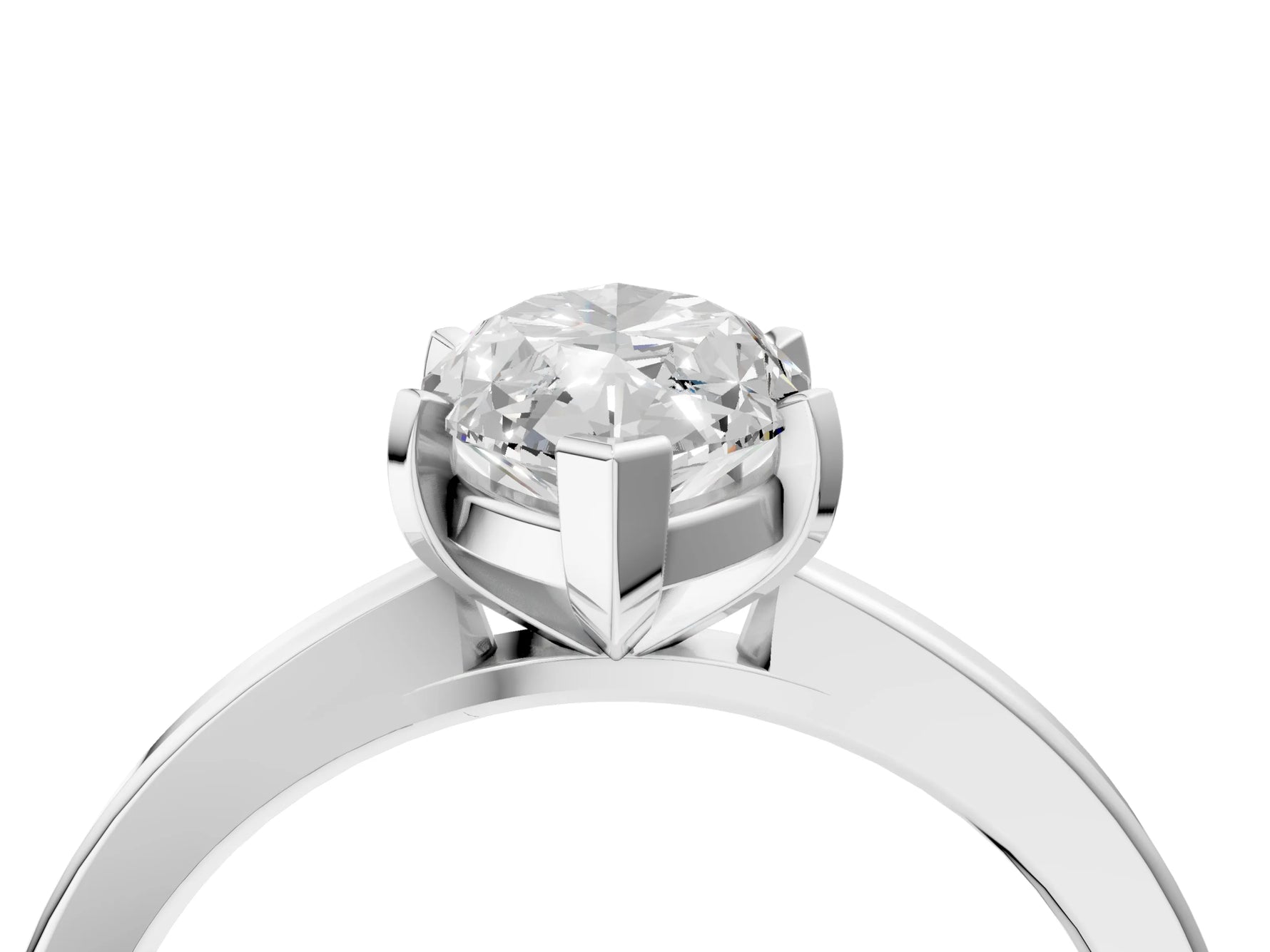 Marquise Cut Diamond Solitaire Engagement Ring in White gold with Prong Setting_16