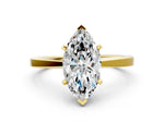 Marquise Cut Diamond Solitaire Engagement Ring in Yellow gold with Prong Setting_12
