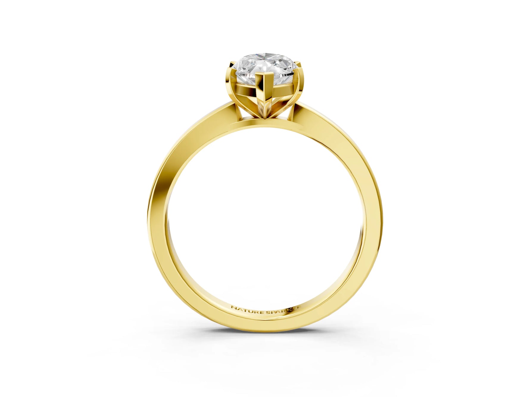 Marquise Cut Diamond Solitaire Engagement Ring in Yellow gold with Prong Setting_15