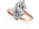 Marquise Cut Diamond Solitaire Ring in Rose gold with Flower Prong Setting_19