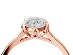 Marquise Cut Diamond Solitaire Ring in Rose gold with Flower Prong Setting_22
