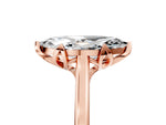 Marquise Cut Diamond Solitaire Ring in Rose gold with Flower Prong Setting_23
