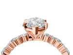 Marquise Cut Diamond Solitaire Ring in Rose gold with Pear and Round Cluster Band_16