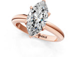 Marquise Cut Diamond Solitaire Ring in Rose gold with Prong Setting and Rounded Band_19