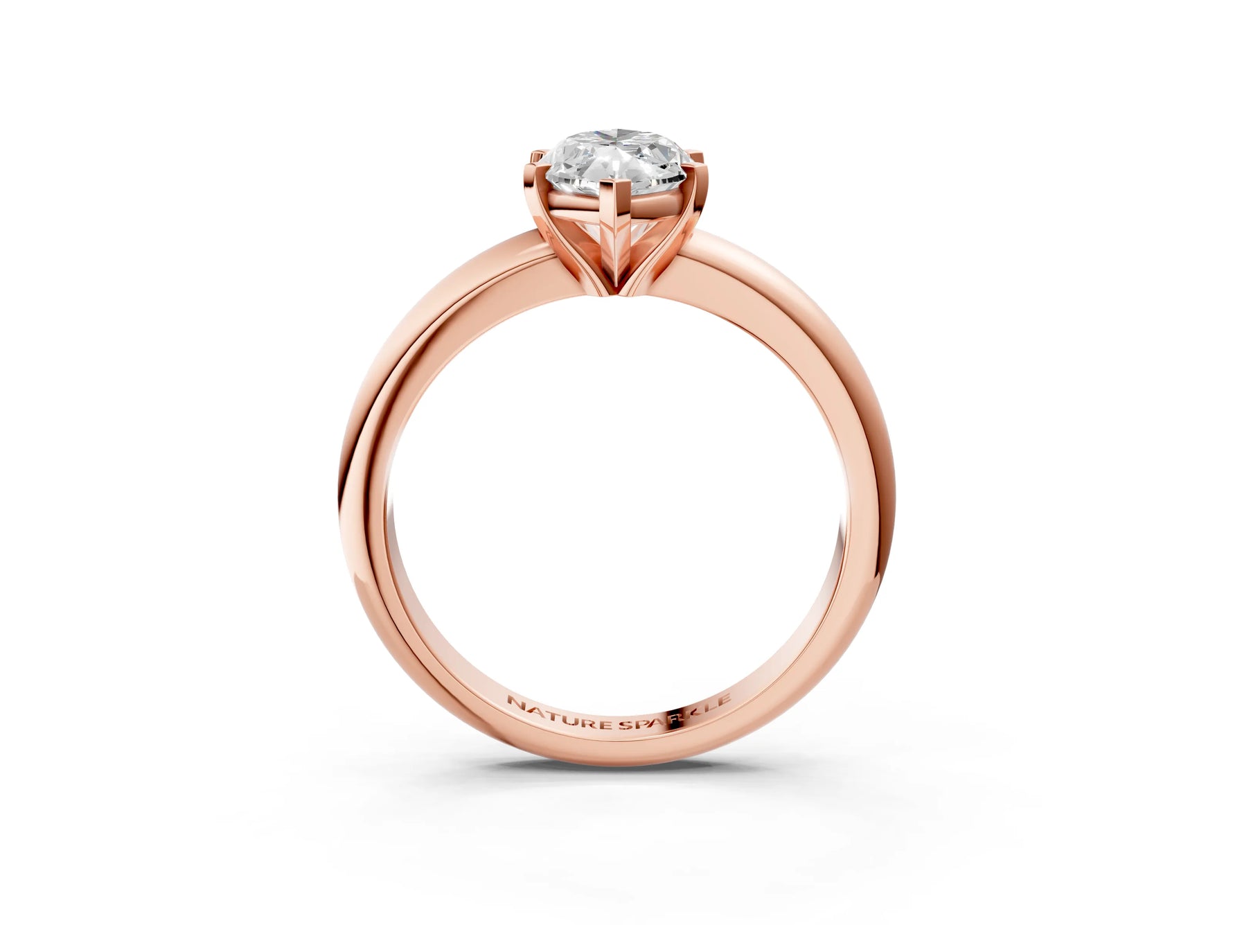 Marquise Cut Diamond Solitaire Ring in Rose gold with Prong Setting and Rounded Band_21