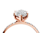 Marquise Cut Diamond Solitaire Ring in Rose gold with Round Pavé Band_10