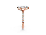 Marquise Cut Diamond Solitaire Ring in Rose gold with Round Pavé Band_32