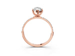 Marquise Cut Diamond Solitaire Ring in Rose gold with Round Pavé Band_33
