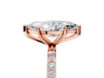 Marquise Cut Diamond Solitaire Ring in Rose gold with Round Pavé Band_35