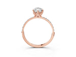 Marquise Cut Diamond Solitaire Ring in Rose gold with Round Shared Prong Pavé Band_21