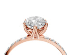 Marquise Cut Diamond Solitaire Ring in Rose gold with Round Shared Prong Pavé Band_22