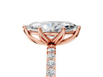 Marquise Cut Diamond Solitaire Ring in Rose gold with Round Shared Prong Pavé Band_23