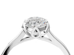 Marquise Cut Diamond Solitaire Ring in White gold with Flower Prong Setting_10