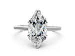 Marquise Cut Diamond Solitaire Ring in White gold with Flower Prong Setting_6