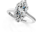 Marquise Cut Diamond Solitaire Ring in White gold with Flower Prong Setting_7