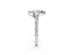 Marquise Cut Diamond Solitaire Ring in White gold with Pear and Round Cluster Band_14