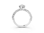 Marquise Cut Diamond Solitaire Ring in White gold with Pear and Round Cluster Band_15