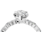 Marquise Cut Diamond Solitaire Ring in White gold with Pear and Round Cluster Band_16