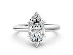 Marquise Cut Diamond Solitaire Ring in White gold with Prong Setting and Rounded Band_18