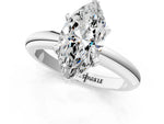 Marquise Cut Diamond Solitaire Ring in White gold with Prong Setting and Rounded Band_19