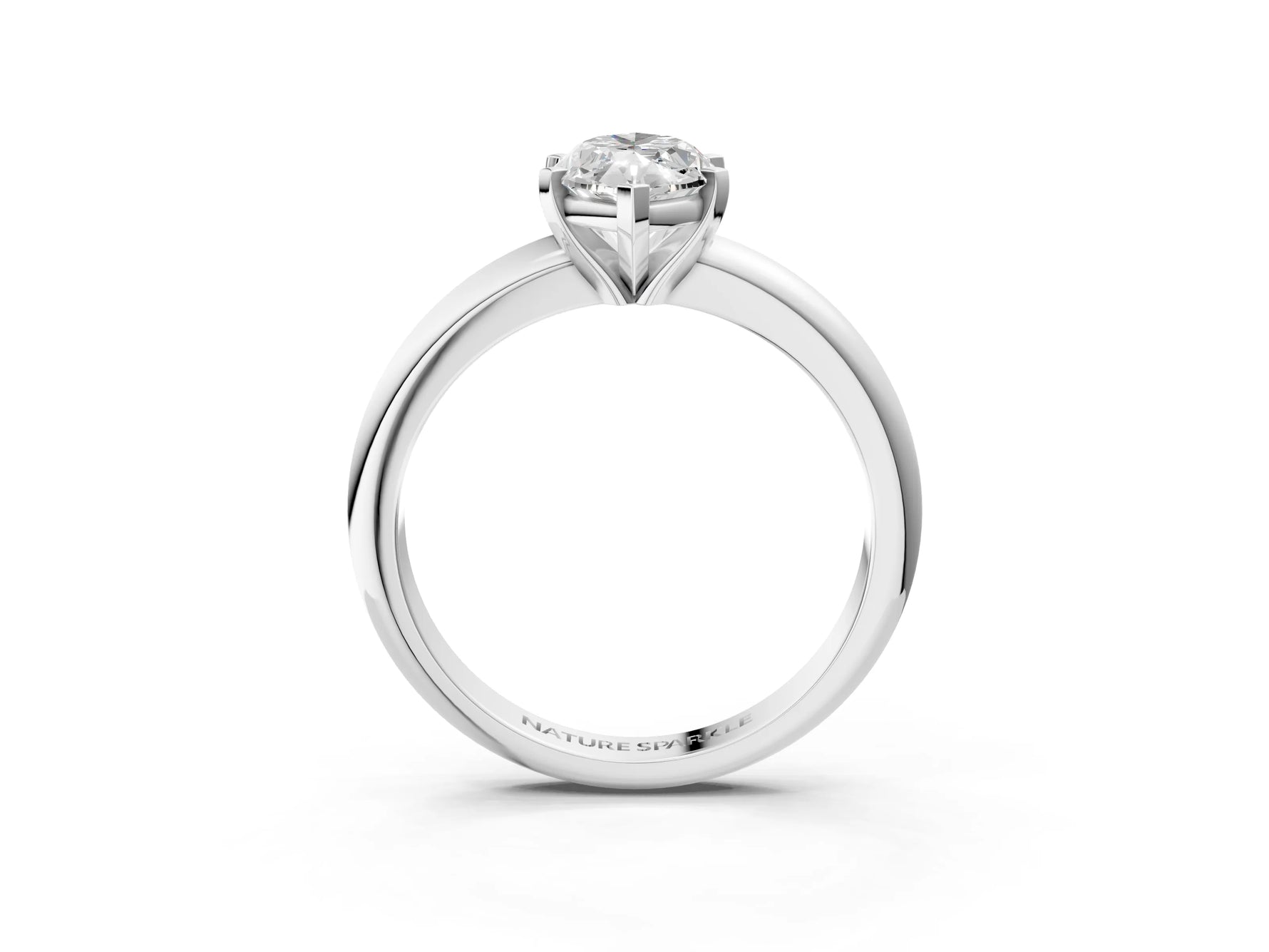 Marquise Cut Diamond Solitaire Ring in White gold with Prong Setting and Rounded Band_21