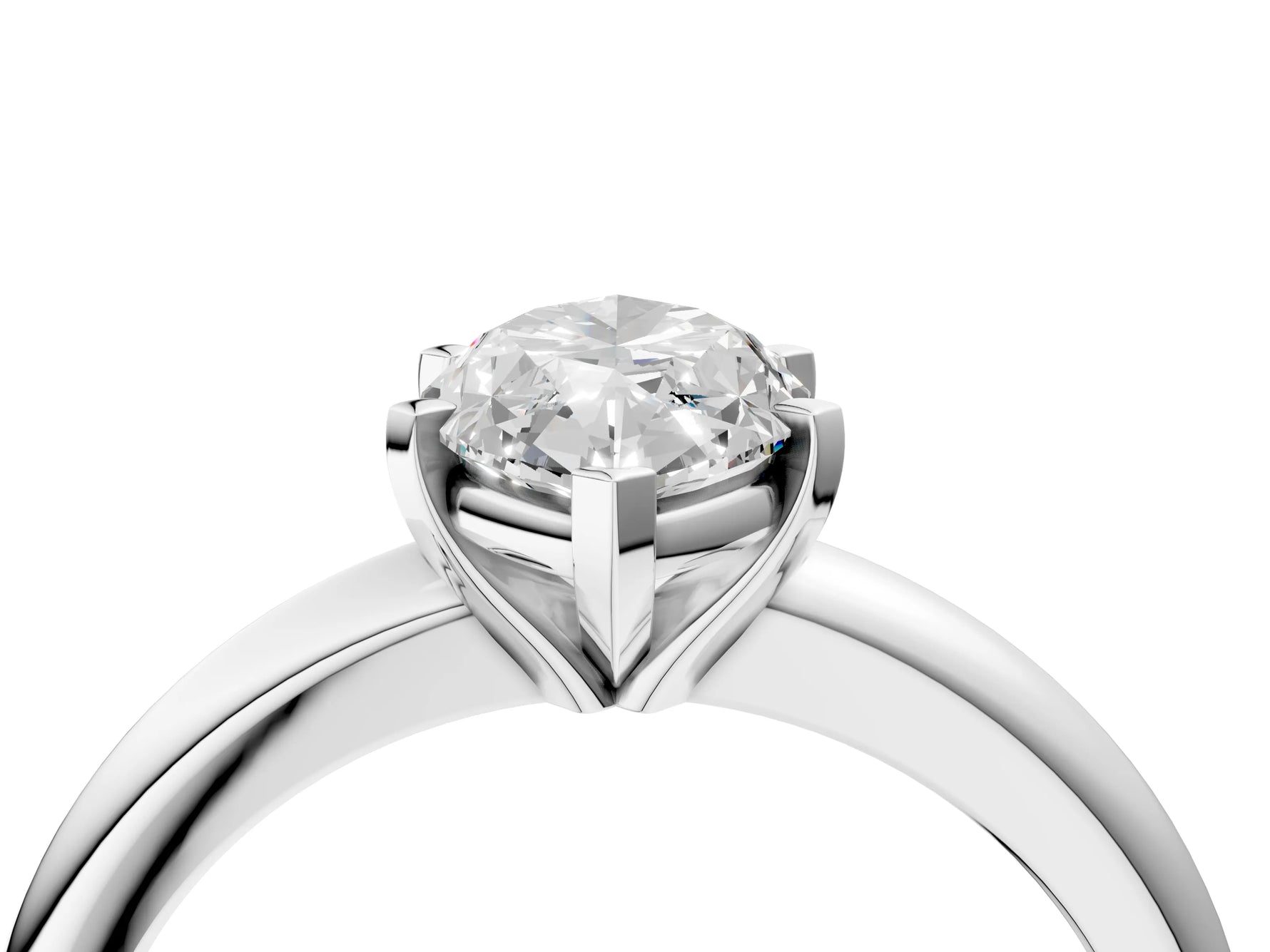 Marquise Cut Diamond Solitaire Ring in White gold with Prong Setting and Rounded Band_22