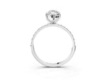 Marquise Cut Diamond Solitaire Ring in White gold with Round Pavé Band_27