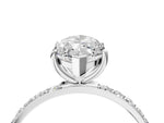 Marquise Cut Diamond Solitaire Ring in White gold with Round Pavé Band_28