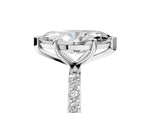 Marquise Cut Diamond Solitaire Ring in White gold with Round Pavé Band_29