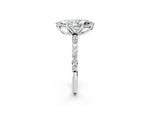Marquise Cut Diamond Solitaire Ring in White gold with Round Shared Prong Pavé Band_20