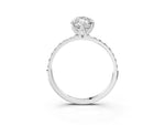 Marquise Cut Diamond Solitaire Ring in White gold with Round Shared Prong Pavé Band_21